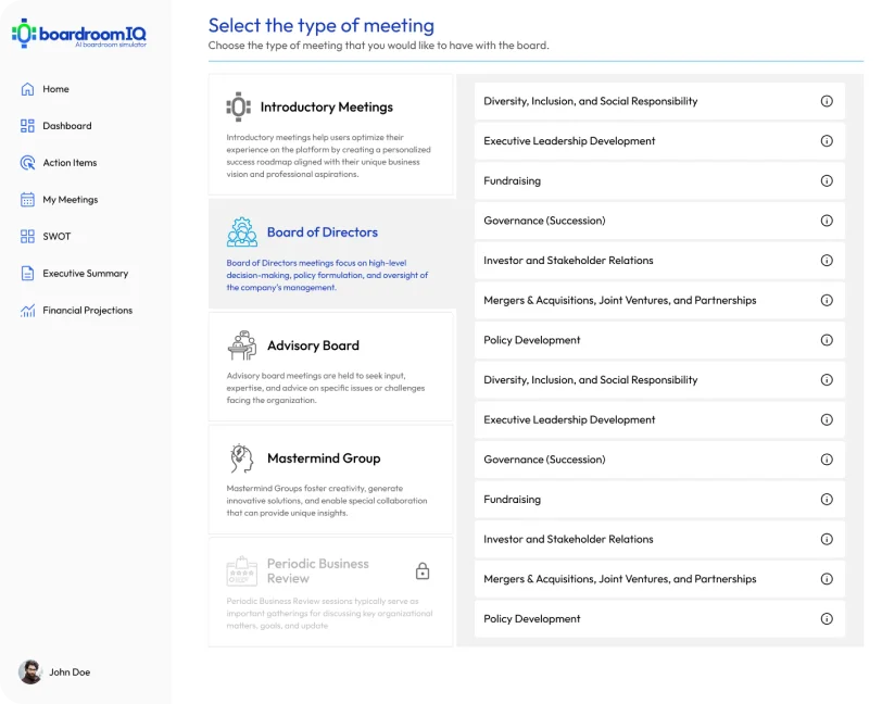 Extensive Library of Meeting Types