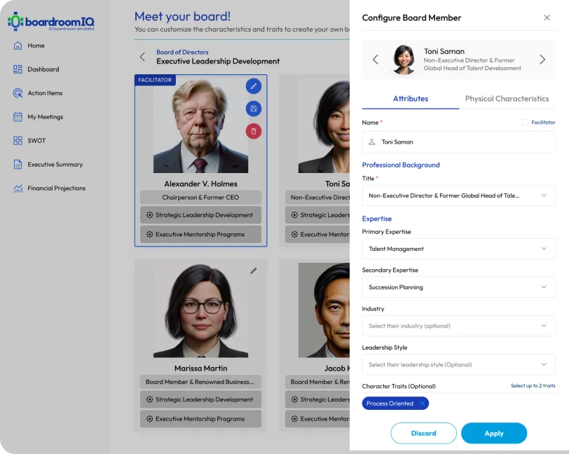Customizable Board Members