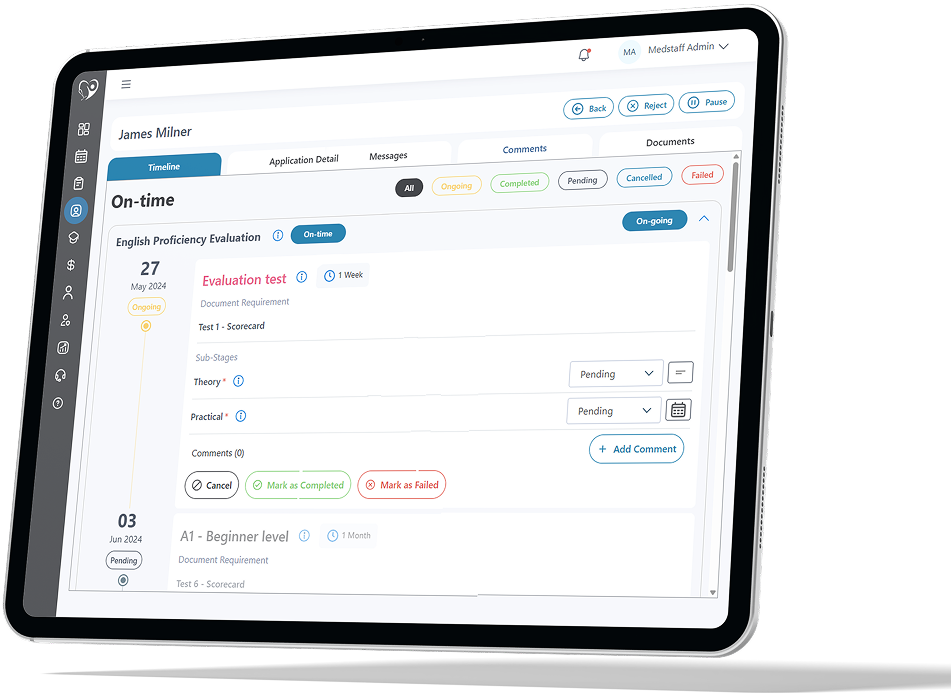 Medstaff Dashboard Mockup