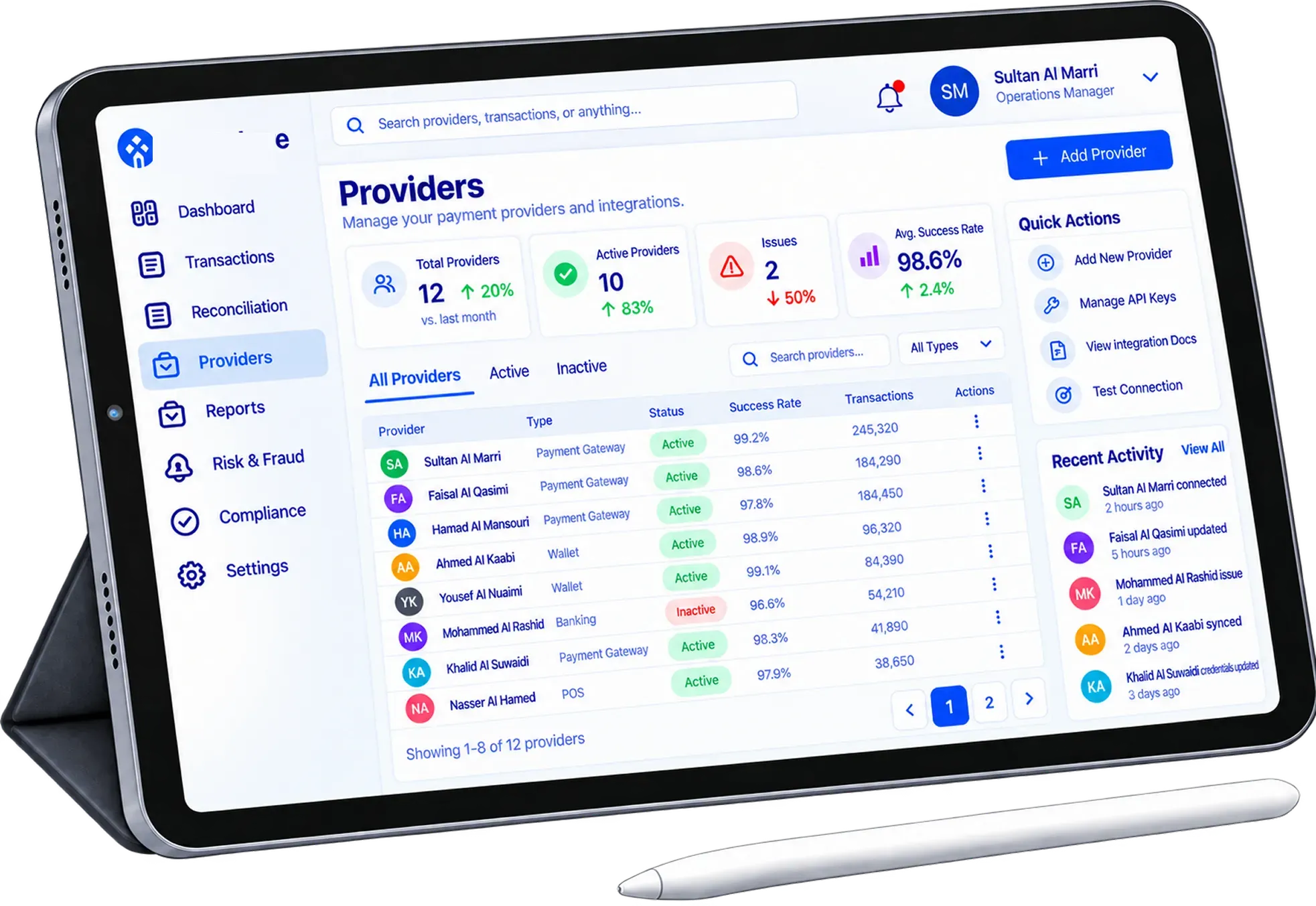Delivery Model Tablet Interface