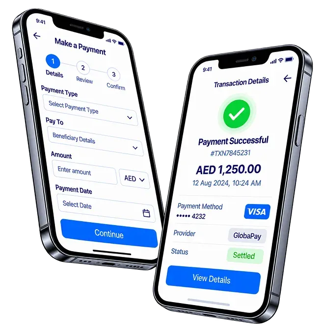 Connected Payment Solution Mobile Interface